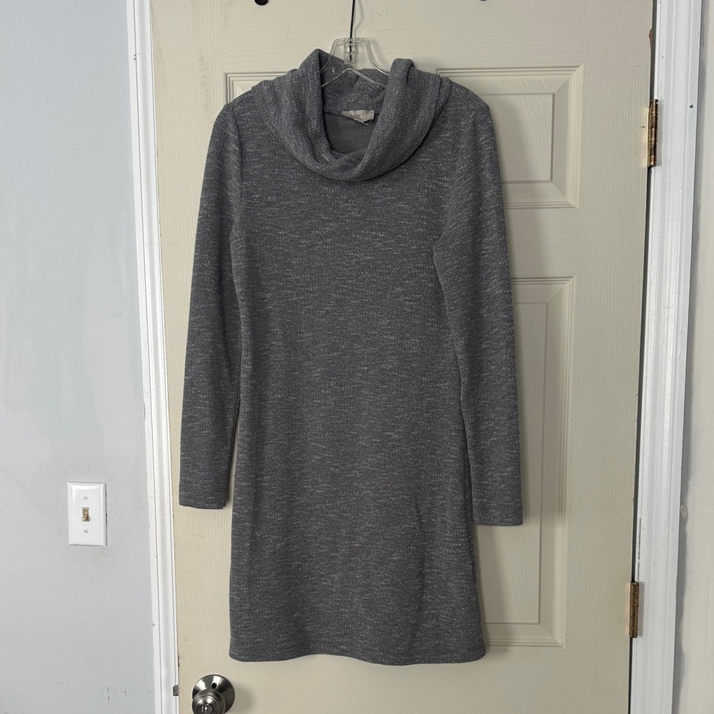 LOFT Outlet Heather Light Gray Knit Dress
